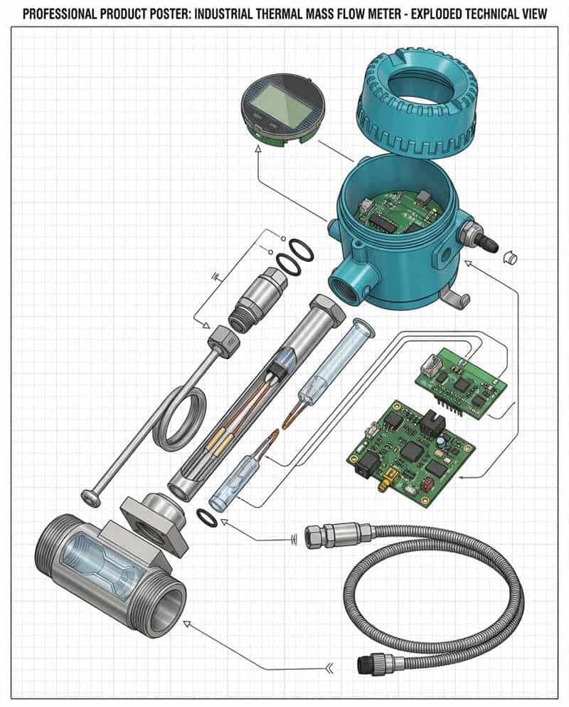 Vortex Flow Meter Decomposition Diagram