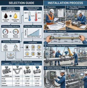 oil flow meter selection and installation