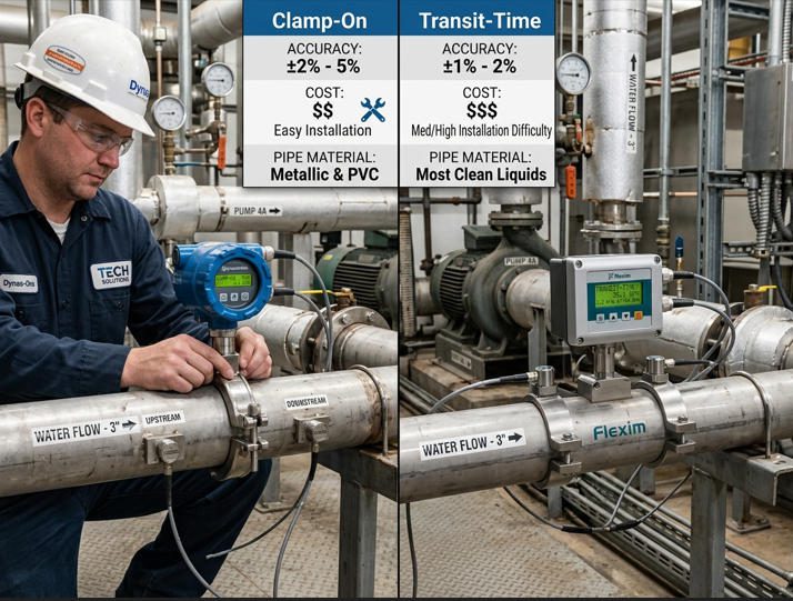 clamp on vs transit time non invasive meters