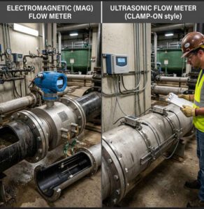 magnetic vs ultrasonic flow meter wastewater