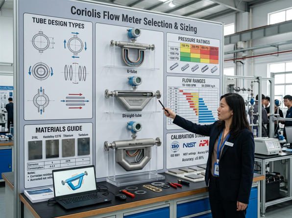 Coriolis flow meter sizing and selection