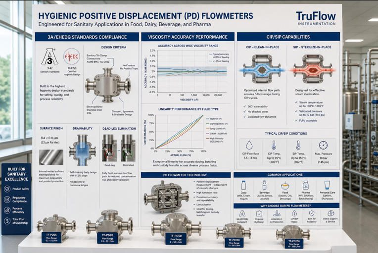 hygienic positive displacement flowmeter high viscosity