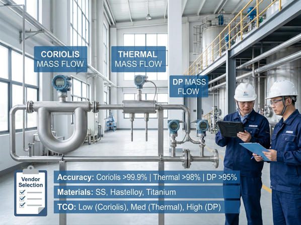 mass flow meter chemical processing plant