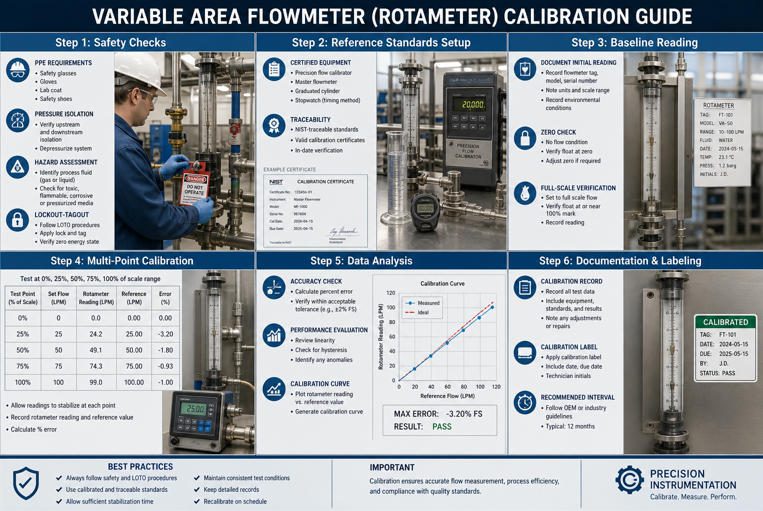 variable area flowmeter calibration