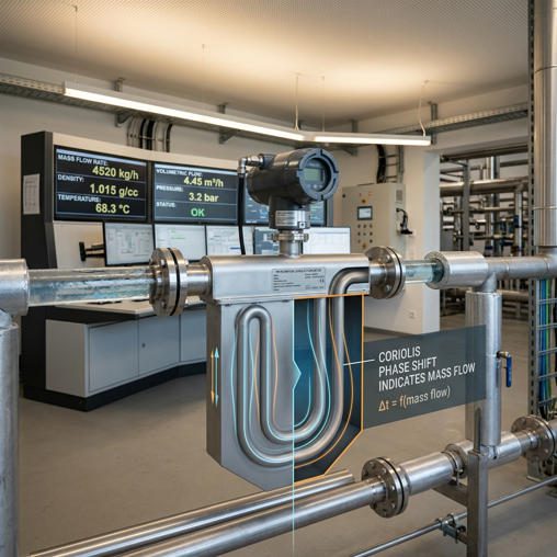 Coriolis flow meter working principle