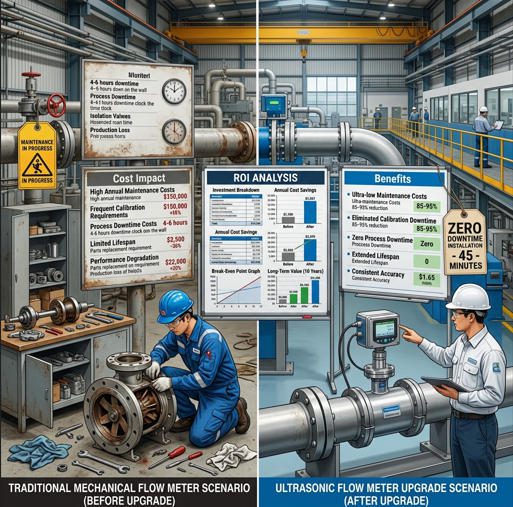 ultrasonic flow meter cost savings ROI