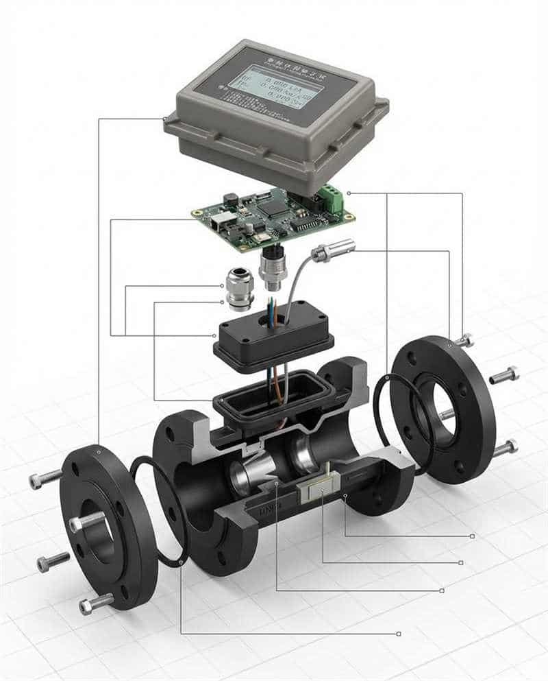 Gas Steam Turbine Flowmeter Exploded View