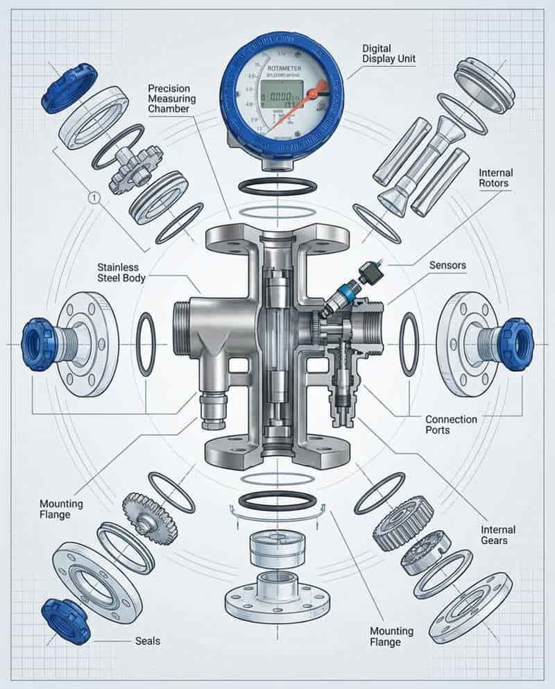Rotameter Flowmeter exploded view