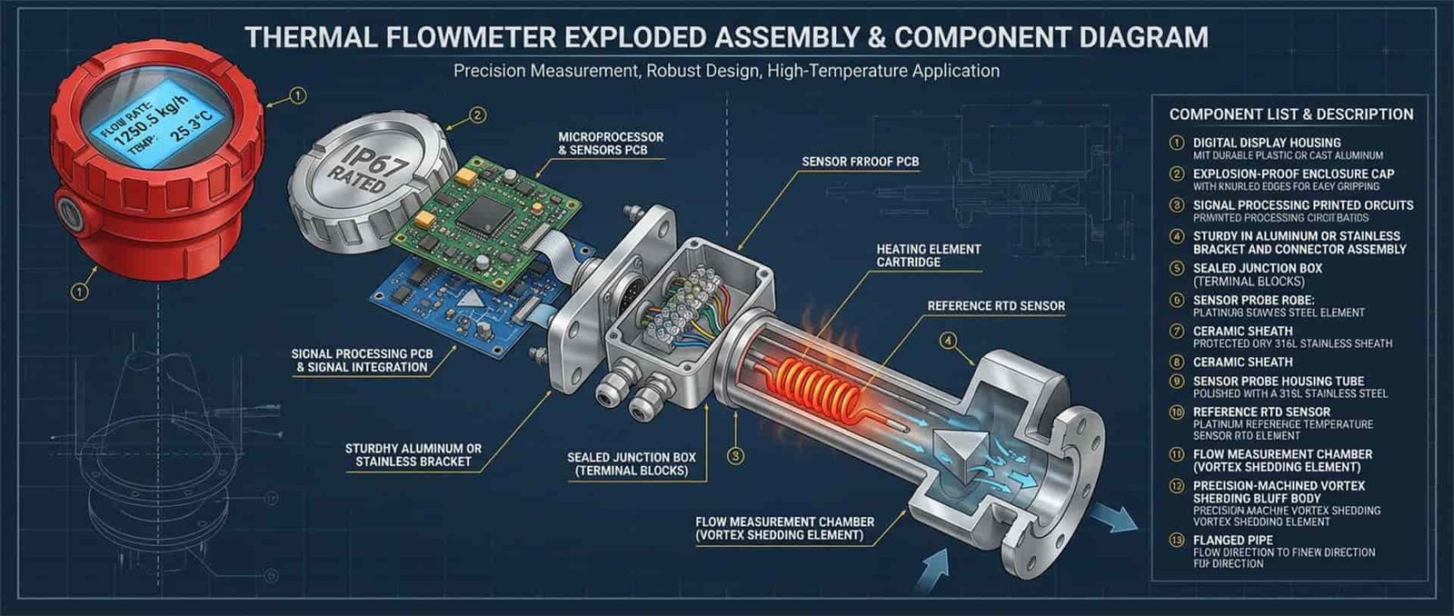 thermal mass flow meter correction factor