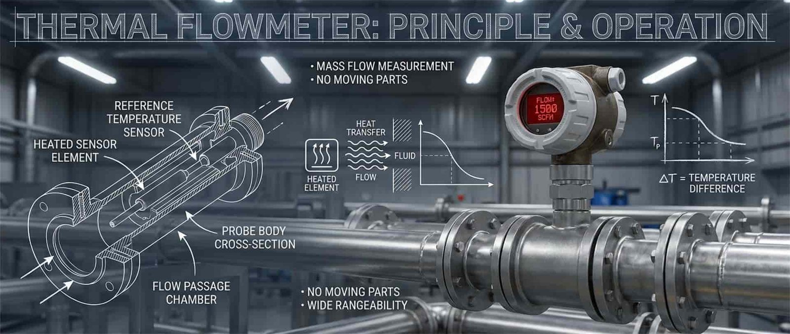 thermal mass flow meter working principle